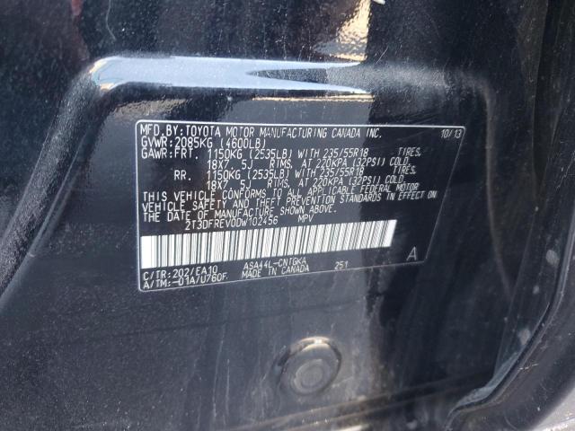 2T3DFREV0DW102456 - 2013 TOYOTA RAV4 LIMITED Qara foto 12