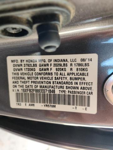 19XFB2F88EE071846 - 2014 HONDA CIVIC EX ნაცრისფერი ფოტო 12