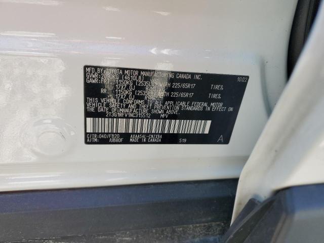 2T3G1RFV1NC315512 - 2022 TOYOTA RAV4 LE 白色 照片 13