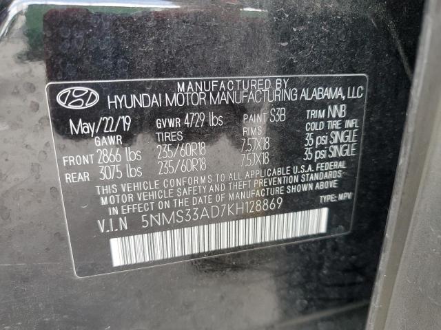 5NMS33AD7KH128869 - 2019 HYUNDAI SANTA FE SEL Қара фото 14