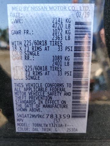 5N1AT2MV9KC783359 - 2019 NISSAN ROGUE S Yeşil fotoğraf 13