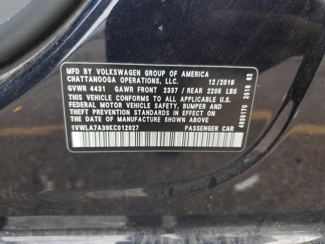 1VWLA7A39KC012027 - 2019 VOLKSWAGEN PASSAT WOLFSBURG 黑色 照片 13