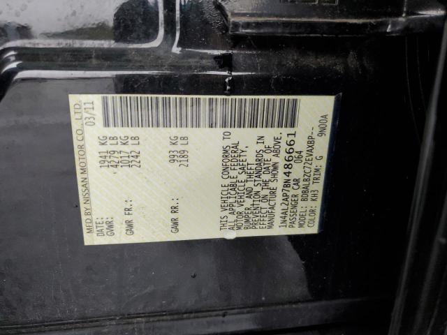 1N4AL2AP7BN486661 - 2011 NISSAN ALTIMA BASE Черный фото 12