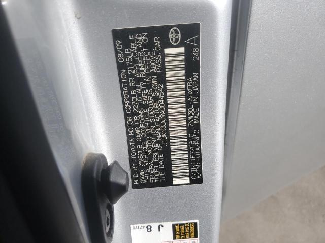 JTDKN3DU9A0044542 - 2010 TOYOTA PRIUS SILVER photo 12