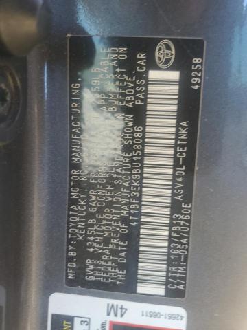 4T1BF3EK9BU158086 - 2011 TOYOTA CAMRY BASE GRAY photo 12