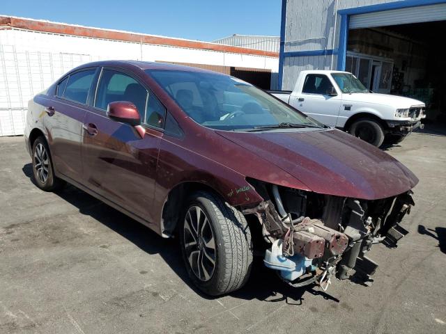 19XFB2F87DE024192 - 2013 HOND CIVIC EX BURGUNDY photo 4