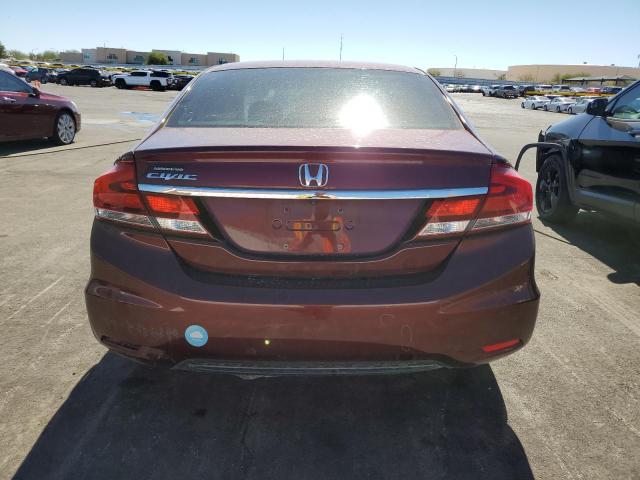 19XFB2F87DE024192 - 2013 HOND CIVIC EX BURGUNDY photo 6