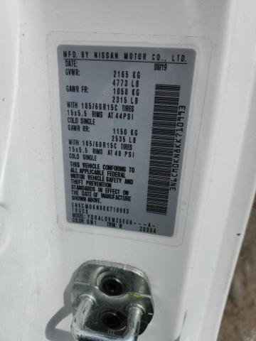 3N6CM0KN8KK710993 - 2019 NISSAN NV200 2.5S WHITE photo 12