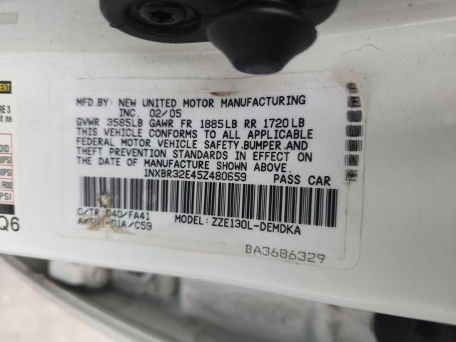 1NXBR32E45Z480659 - 2005 TOYOTA COROLLA CE WHITE photo 13