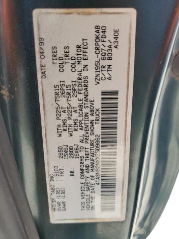 4TASN92NXXZ509862 - 1999 TOYOTA TACOMA XTRACAB PRERUNNER მწვანე ფოტო 12