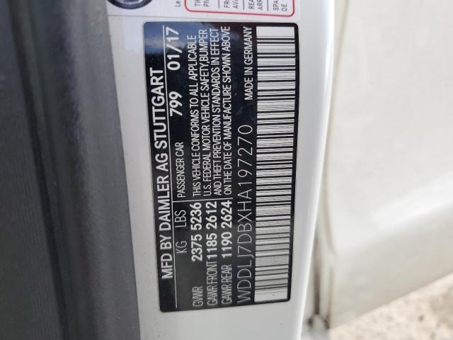 WDDLJ7DBXHA197270 - 2017 MERCEDES-BENZ CLS 550 თეთრი ფოტო 12