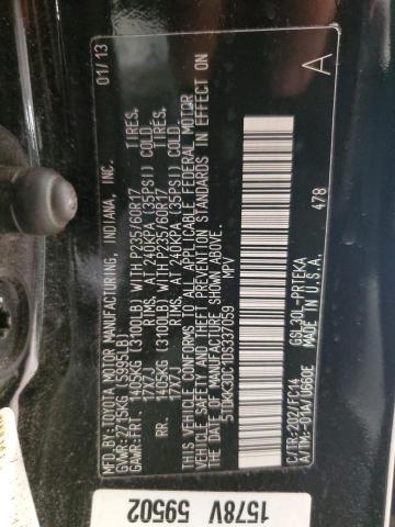 5TDKK3DC1DS337059 - 2013 TOYOTA SIENNA LE BLACK photo 13