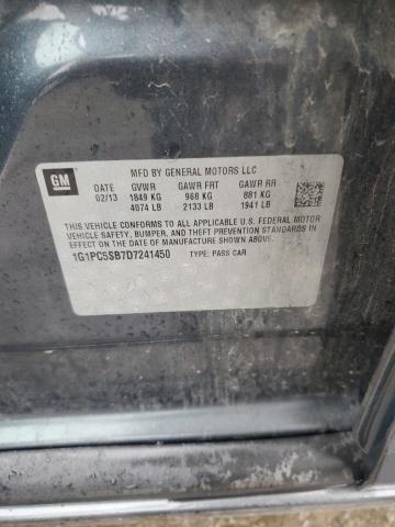 1G1PC5SB7D7241450 - 2013 CHEVROLET CRUZE LT BLACK photo 12