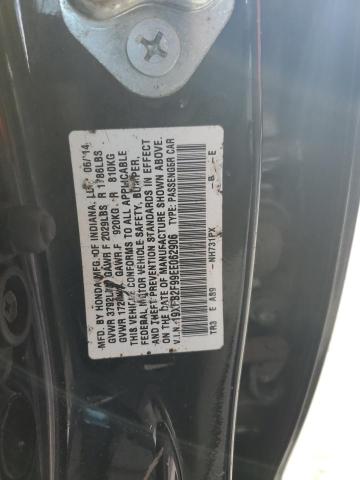 19XFB2F99EE062906 - 2014 HONDA CIVIC EXL შავი ფოტო 12