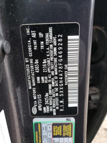 5XXGN4A78FG469282 - 2015 KIA OPTIMA EX GRAY photo 12