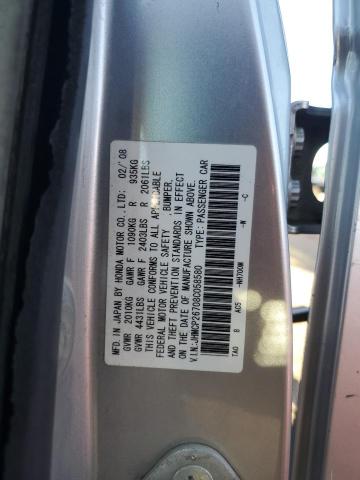 JHMCP26708C058580 - 2008 HONDA ACCORD EX SILVER photo 12