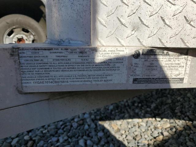 1YGAE1014CB075816 - 2012 ALUMA UTILITY TR WHITE photo 10