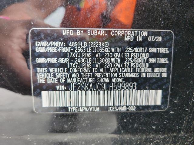 JF2SKAJC9LH599893 - 2020 SUBARU FORESTER PREMIUM შავი ფოტო 13