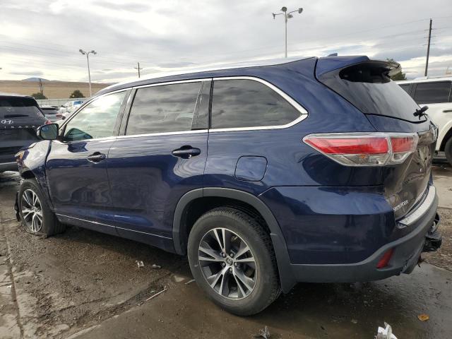 5TDJKRFH6GS253752 - 2016 TOYOTA HIGHLANDER XLE BLUE photo 2