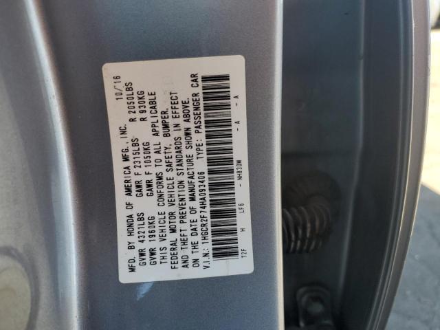 1HGCR2F74HA093406 - 2017 HONDA ACCORD EX SILVER photo 12