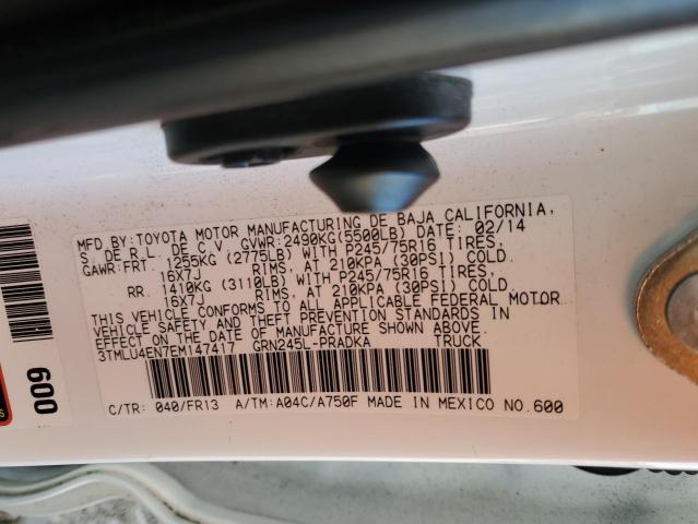 3TMLU4EN7EM147417 - 2014 TOYOTA TACOMA DOUBLE CAB Ağ foto 12