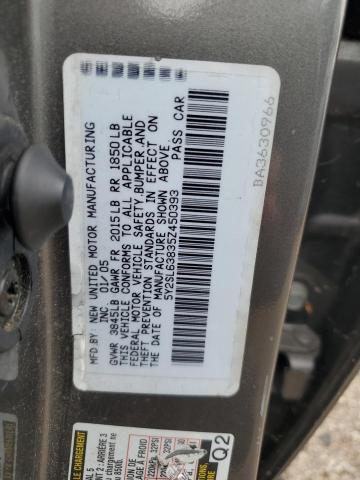 5Y2SL63835Z450393 - 2005 PONTIAC VIBE GRAY photo 12