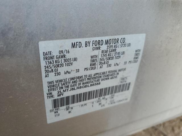 2LMTJ8LR8GBL88588 - 2016 LINCOLN MKX RESERVE 银色 照片 13