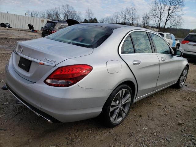 55SWF4KBXHU198919 - 2017 MERCEDES-BENZ C 300 4MATIC SILVER photo 3