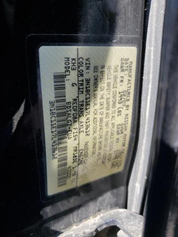 3N1BC11E17L413612 - 2007 NISSAN VERSA S 黑色 照片 12