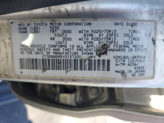 JT3GN86R6Y0157200 - 2000 TOYOTA 4RUNNER SR5 银色 照片 13