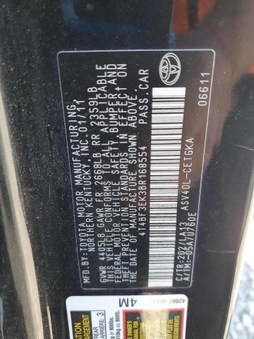 4T4BF3EK3BR168554 - 2011 TOYOTA CAMRY BASE BLACK photo 13