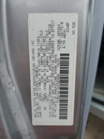 5TBBT44132S303860 - 2002 TOYOTA TUNDRA ACCESS CAB ვერცხლისფერი ფოტო 12