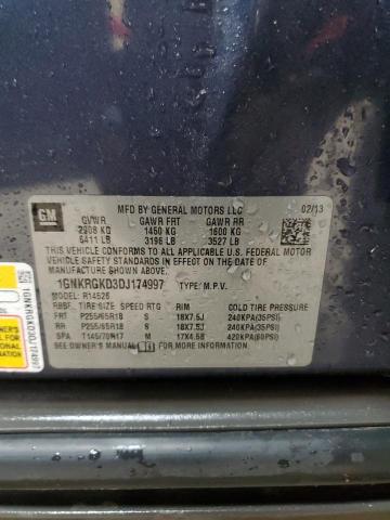 1GNKRGKD3DJ174997 - 2013 CHEVROLET TRAVERSE LT BLUE photo 14