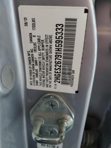 2HGES26791H595333 - 2001 HONDA CIVIC EX SILVER photo 13