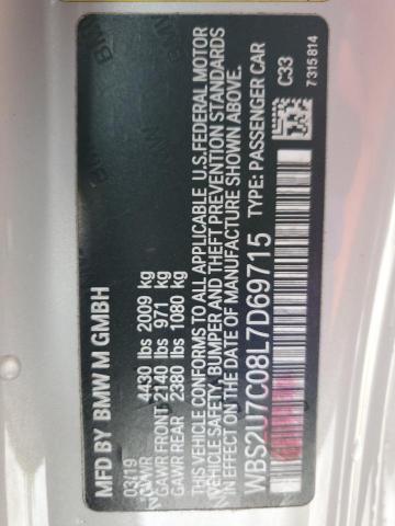 WBS2U7C08L7D69715 - 2020 BMW M2 COMPETITION Білий фото 12