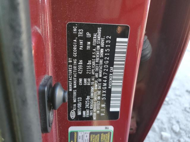 5XXGM4A72DG215132 - 2013 KIA OPTIMA LX 红色 照片 12