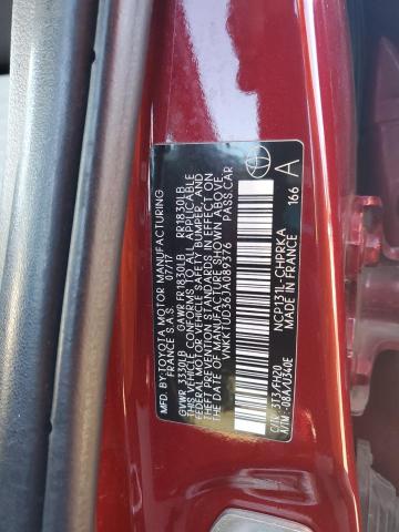 VNKKTUD36JA089376 - 2018 TOYOTA YARIS L RED photo 13