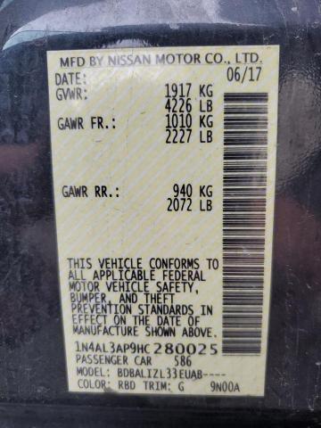 1N4AL3AP9HC280025 - 2017 NISSAN ALTIMA 2.5 蓝色 照片 12