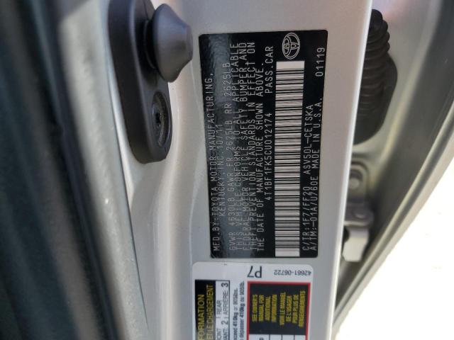 4T1BF1FK5CU012174 - 2012 TOYOTA CAMRY BASE SILVER photo 13