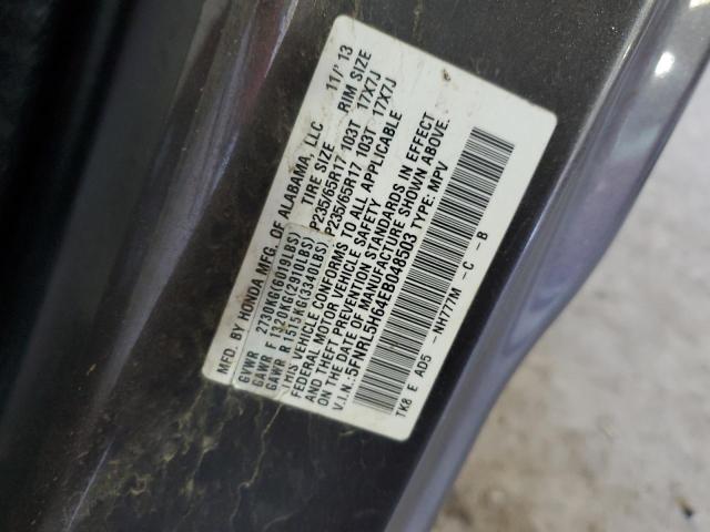 5FNRL5H64EB048503 - 2014 HONDA ODYSSEY EXL CHARCOAL photo 14