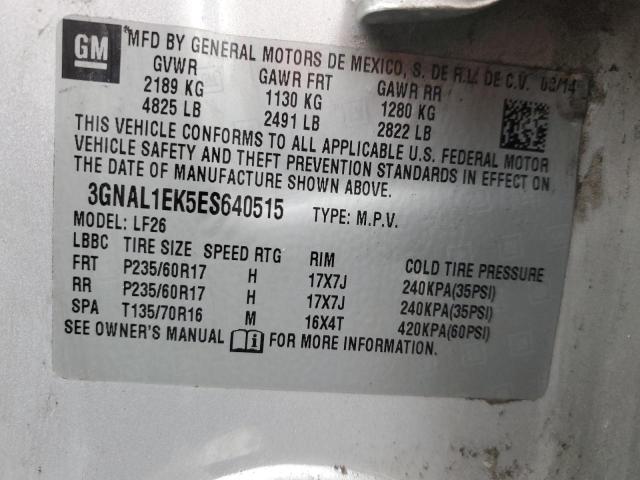 3GNAL1EK5ES640515 - 2014 CHEVROLET CAPTIVA LS WHITE photo 13