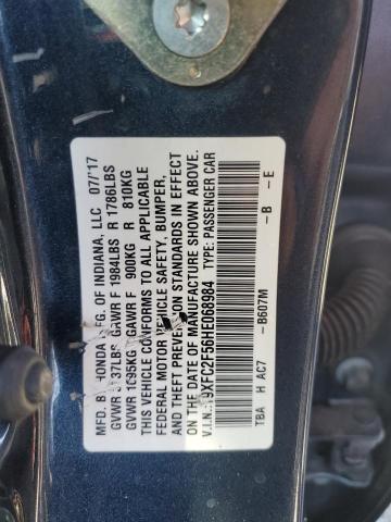 19XFC2F56HE068984 - 2017 HONDA CIVIC LX BLUE photo 12