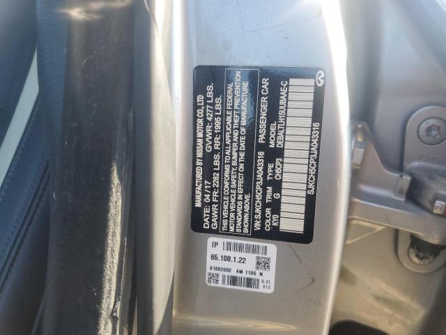 SJKCH5CP3JA043316 - 2018 INFINITI QX30 BASE SILVER photo 12