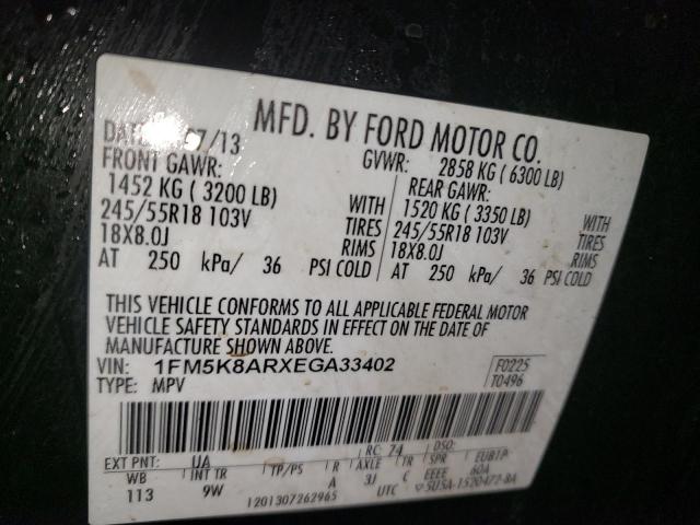 1FM5K8ARXEGA33402 - 2014 FORD EXPLORER POLICE INTERCEPTOR 黑色 照片 13