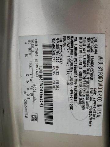 1LNHM81W24Y665543 - 2004 LINCOLN TOWN CAR EXECUTIVE Silber Foto 12