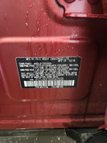 JF2SJADC6GH542698 - 2016 SUBARU FORESTER 2.5I PREMIUM Կարմիր լուսանկար 13