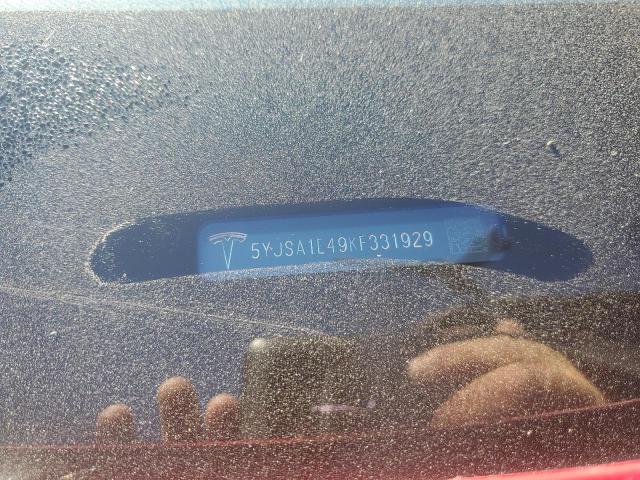 5YJSA1E49KF331929 - 2019 TESLA MODEL S წითელი ფოტო 12