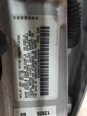 5Y2SP67079Z420649 - 2009 PONTIAC VIBE SILVER photo 12