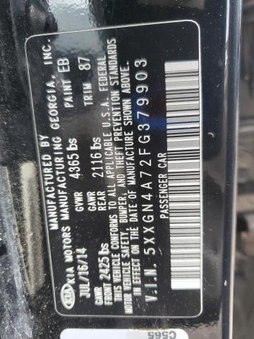 5XXGN4A72FG379903 - 2015 KIA OPTIMA EX BLACK photo 12