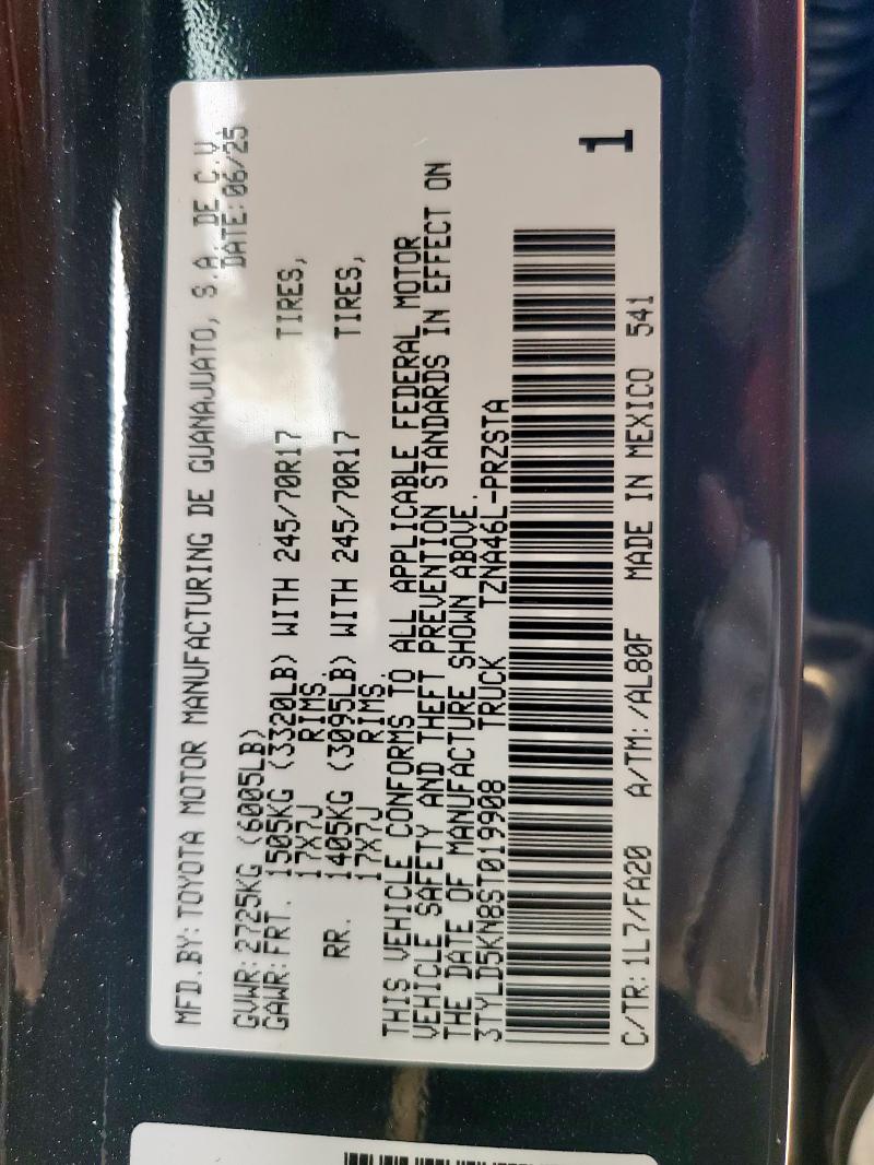 3TYLD5KN8ST019908 - 2025 TOYOTA TACOMA DOUBLE CAB GRAY photo 14